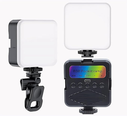 LED Pocket Video Mobile Light | Selfie, Video, Photography, Meeting, Lighting Dimmable & Rechargeable Type C, 3200K-6500K